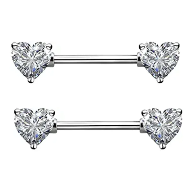 Elegant Opal Crystal Stainless Steel Nipple Piercing Jewelry Set
