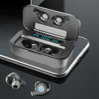 

TWS Portable Wireless Stereo With Mic Noise Reduction Bluetooth 5.0Earphone LED Touch Control Earphone With 2600mAh Charging Box