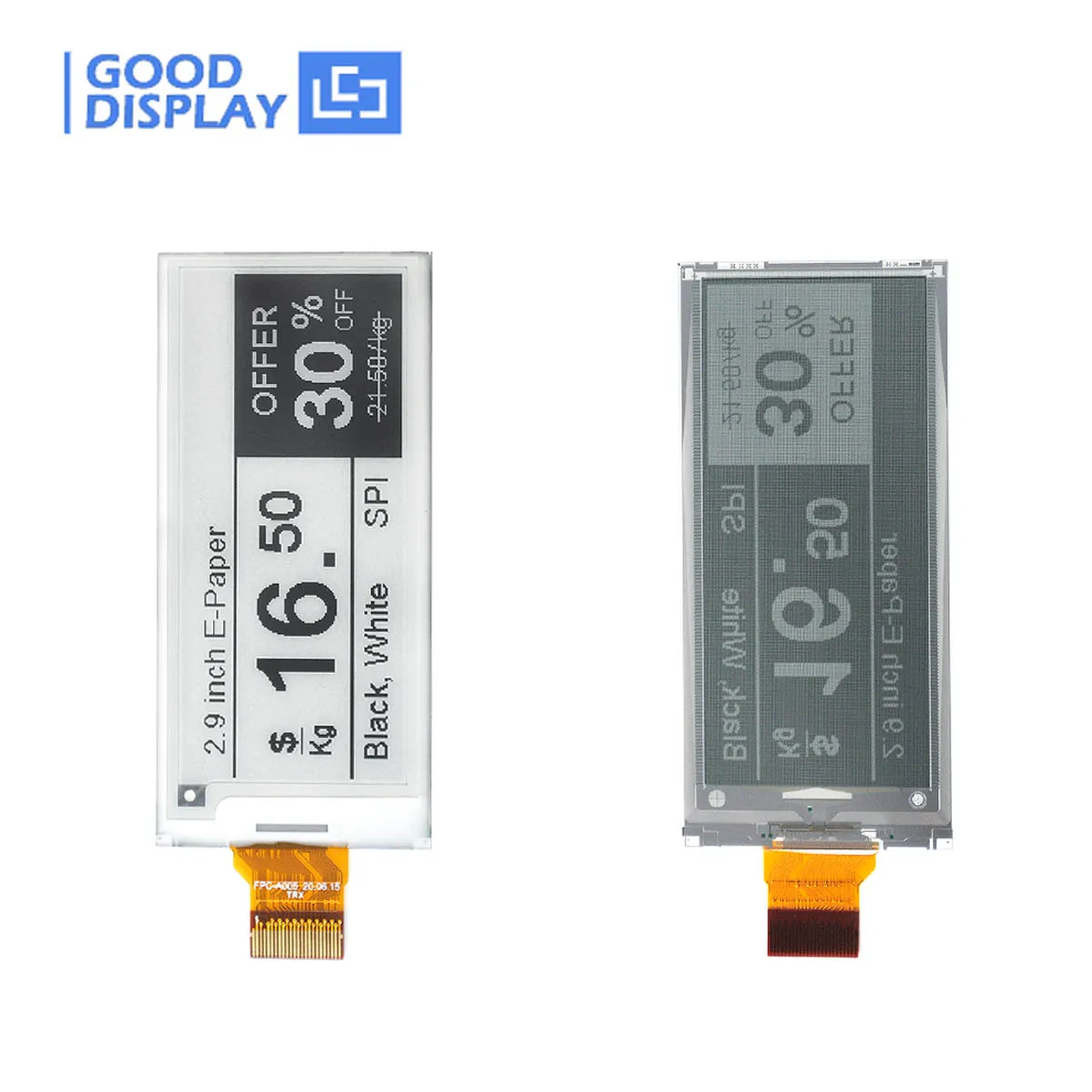 Polegada E-paper Display Parcial Atualizar Cinza Preto e Branco E-ink Tela Gdey029t94 2.9 - Imagem 5