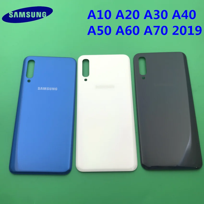 Для samsung Galaxy A10 A20 A30 A40 A50 A60 A70 оригинальная задняя крышка батарейного отсека задняя дверь корпус стеклянная панель Запасная часть