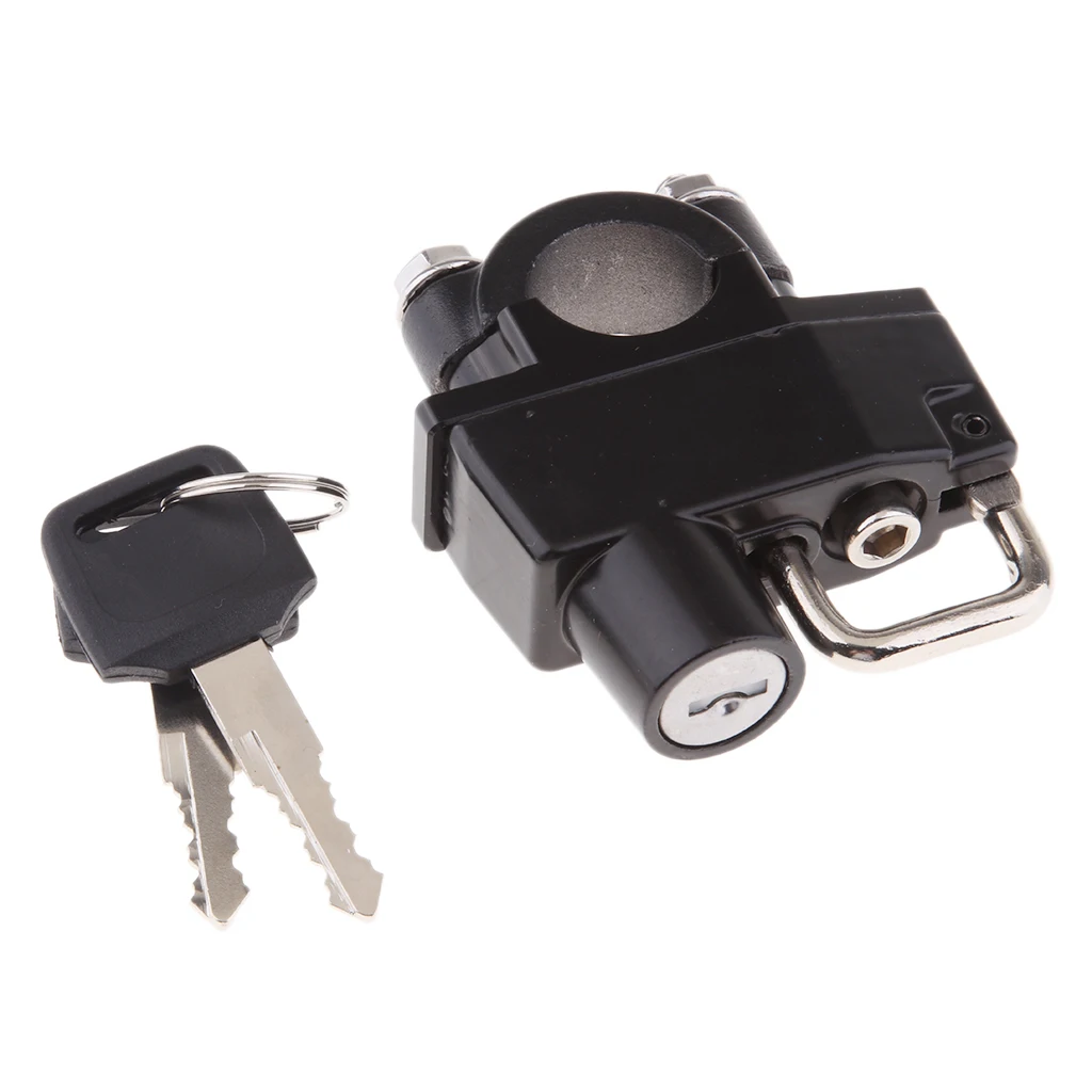 Black Universal Motorcycle Motorbike Helmet Lock & 2 Keys Set for 7/8