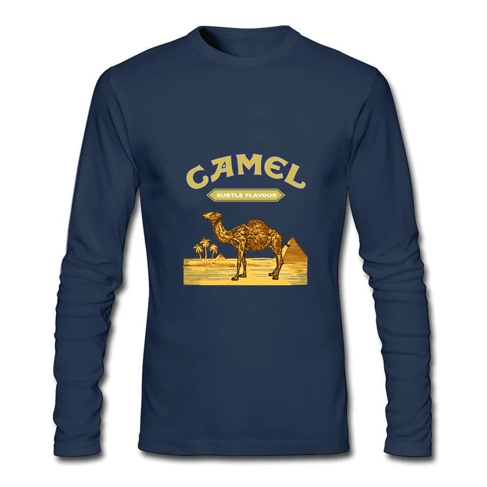 Мужская футболка 5 основных цветов, Camel, длинный рукав, тонкая футболка, Мужская Однотонная футболка, 3XL размер, с круглым вырезом