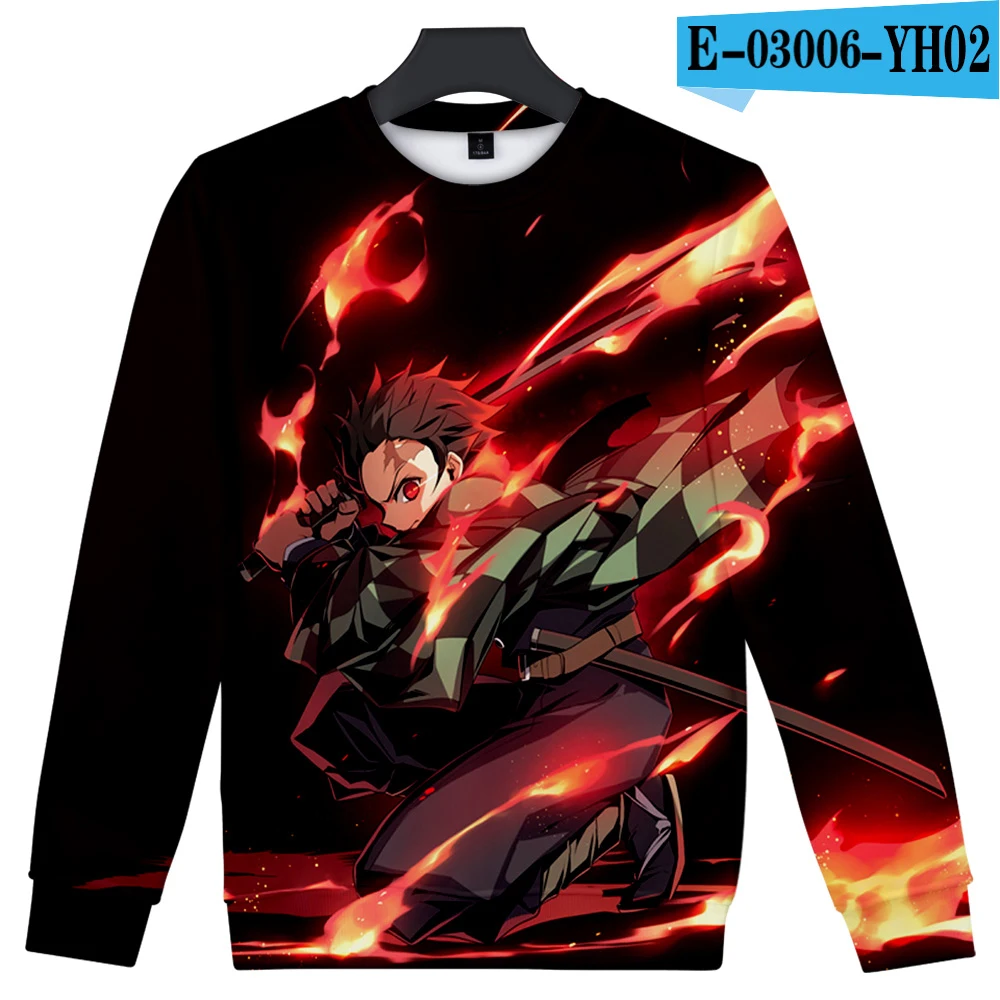 Demon Slayer Kimetsu no Yaiba 3D толстовки с круглым вырезом, новая модная верхняя одежда в стиле Харадзюку, Женская/Мужская Уличная Толстовка - Цвет: YH02