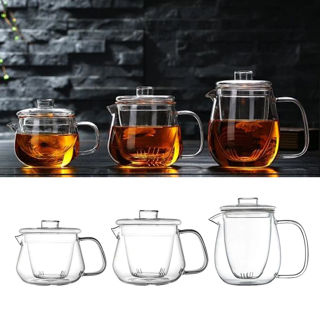 Small 300/450/550ml Glass Teapot Kettle Tea Maker with Removable Infuser
