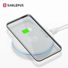 Беспроводное зарядное устройство SANLEPUS Qi для iPhone X XR XS Max 8 Plus, портативная зарядная подставка для телефона samsung S8 S9 Note S10+ Xiaomi Mi 9