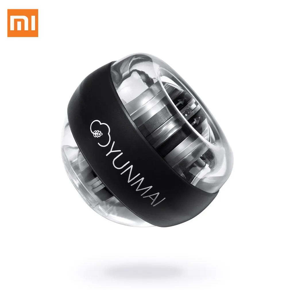 Xiaomi mijia yunmai наручный тренажер светодиодный гироскоп эфирный Спиннер Гироскопический тренажер для предплечья гироскоп мяч для Mijia home kit - Цвет: Черный