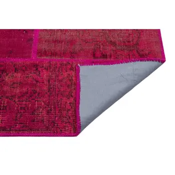 

Handmade Red Vintage Overdyed Patchwork Area Rug 160x230 Cm-5'3''X7'7''