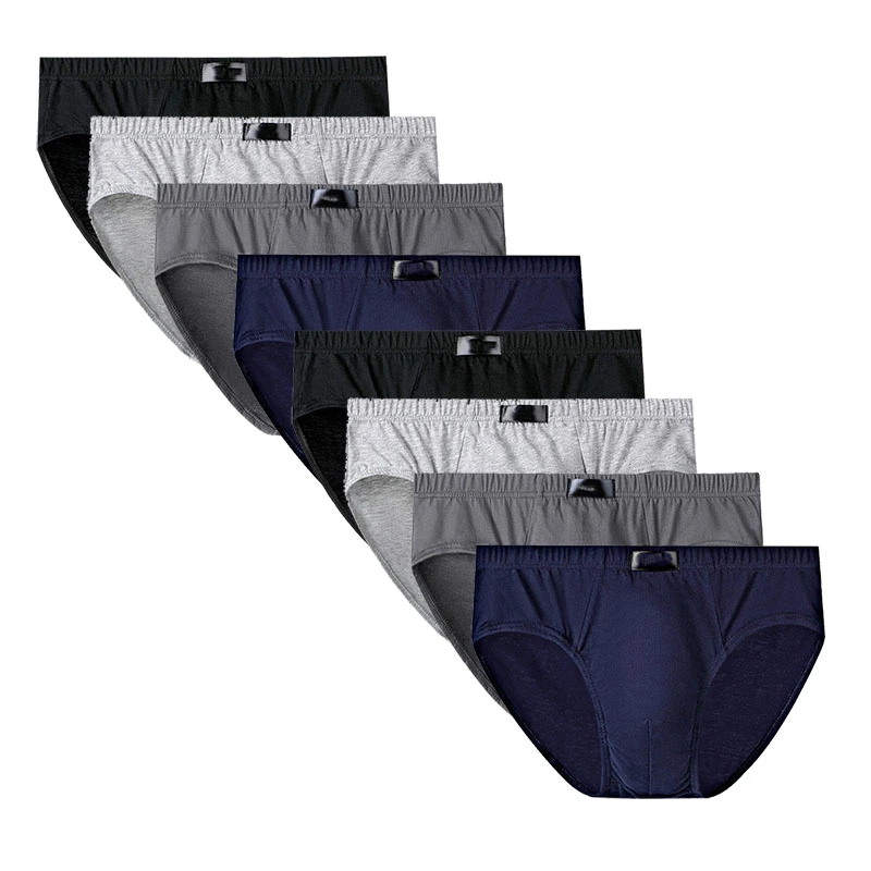 8Pcs  Fashion Men's Panties Mens Cotton Underwear Men Briefsr Bikini Pant Men Comfortable Sexy Slip Underpants L-6XL briefs underwear