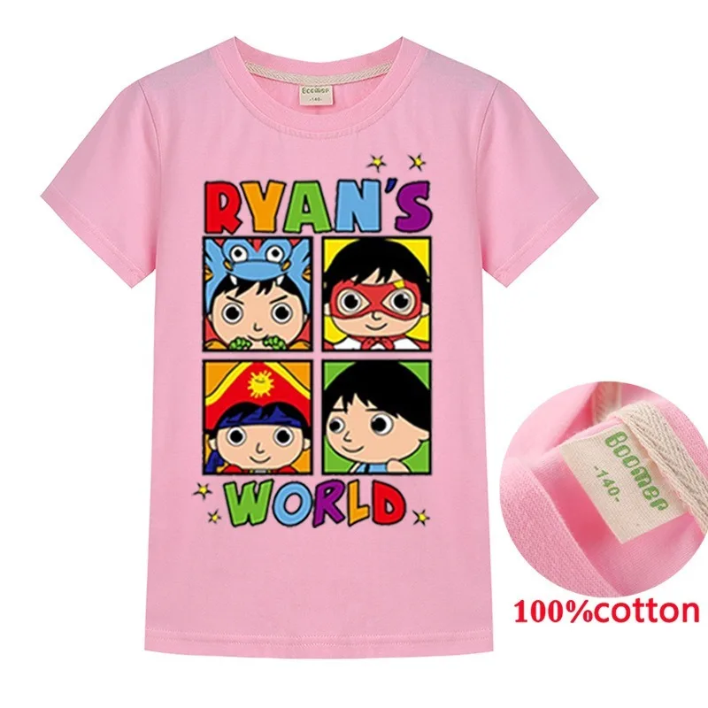 Футболка с надписью «Ryan toys review» топы для мальчиков и девочек, летняя хлопковая дышащая футболка одежда футболка с принтом «minecraft» для больших детей, «История игрушек», одежда