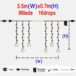 2022NEW 3.5m 16 Butterfly LED Curtain Lights CHRISTMAS Guirlande Holiday Lighting LED String Fairy Lights Luces Decorativas De