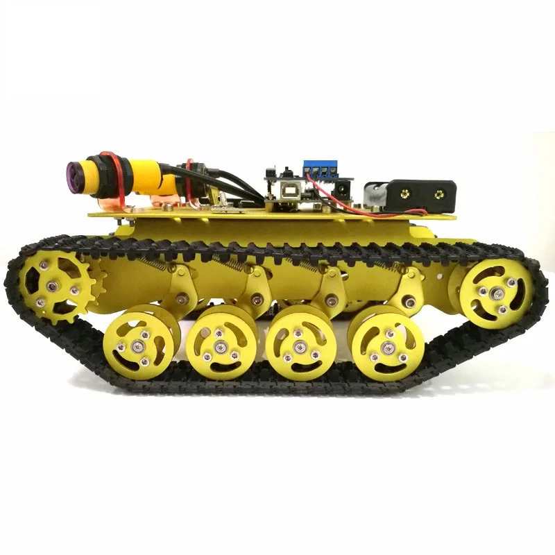 TS100 ИК Контроль амортизации гусеничный робот танк шасси с препятствием для