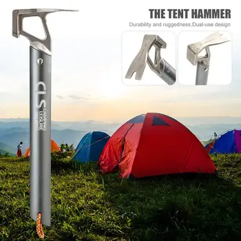 

Outdoor Camping Tent Hammer Mountaineering Hiking Stainless Steel Tent Nail Puller Hammer Tent Peg Accessories Climbing Tool