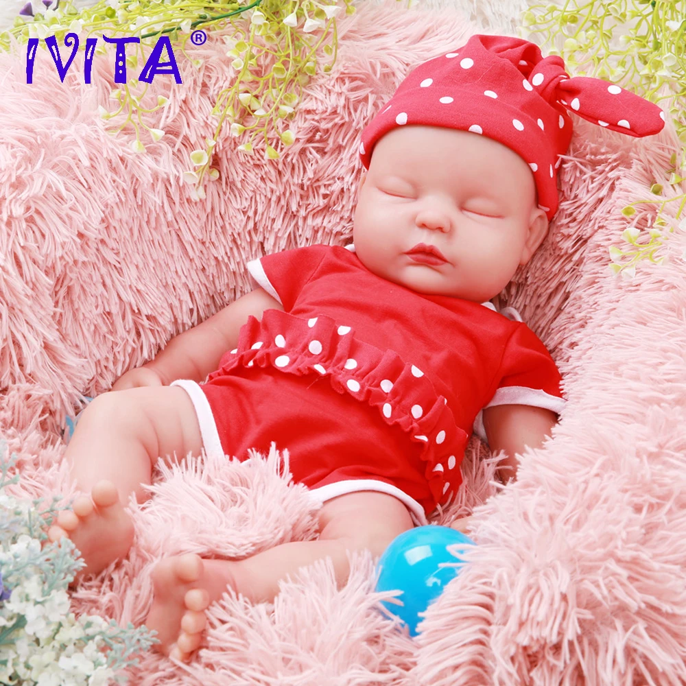 IVITA WG1510 47см 3.67кг Реалистичная силиконовая реборн кукла игрушка с закрытыми