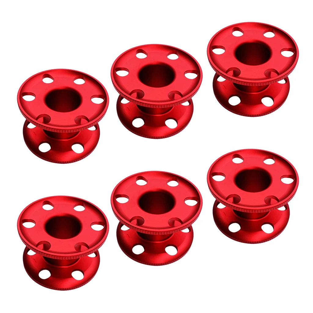 6x Сверхлегкий Алюминиевый Дайвинг Finger Spool Dive Guide Line Reel-красный