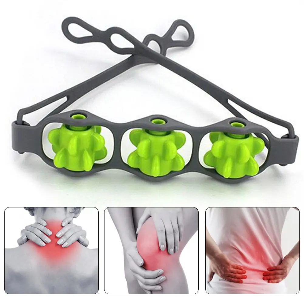 Body Massage Roller Rope Portable Handheld Self Massager Rolling Balls Equipment Tool For Lower Back Shoulder Neck