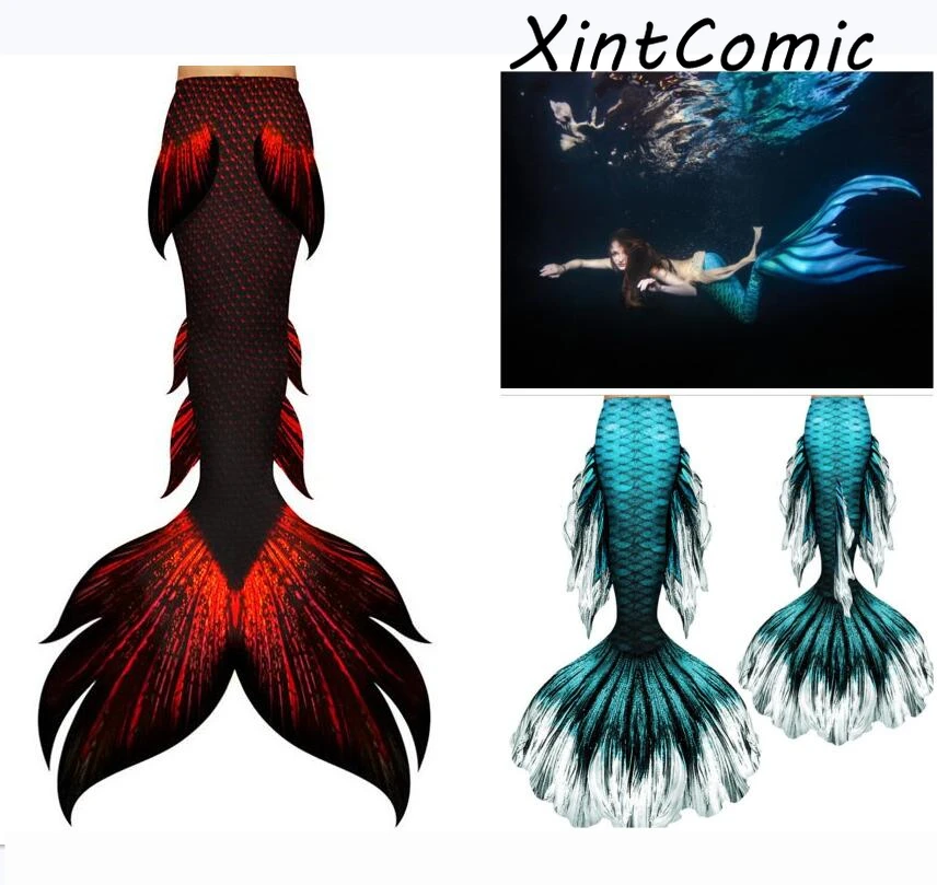

Customized Size Kids Girls Women Mermaid Tails Swimsuit Bathing With Flipper For Swim Halloween Carnival specialized props