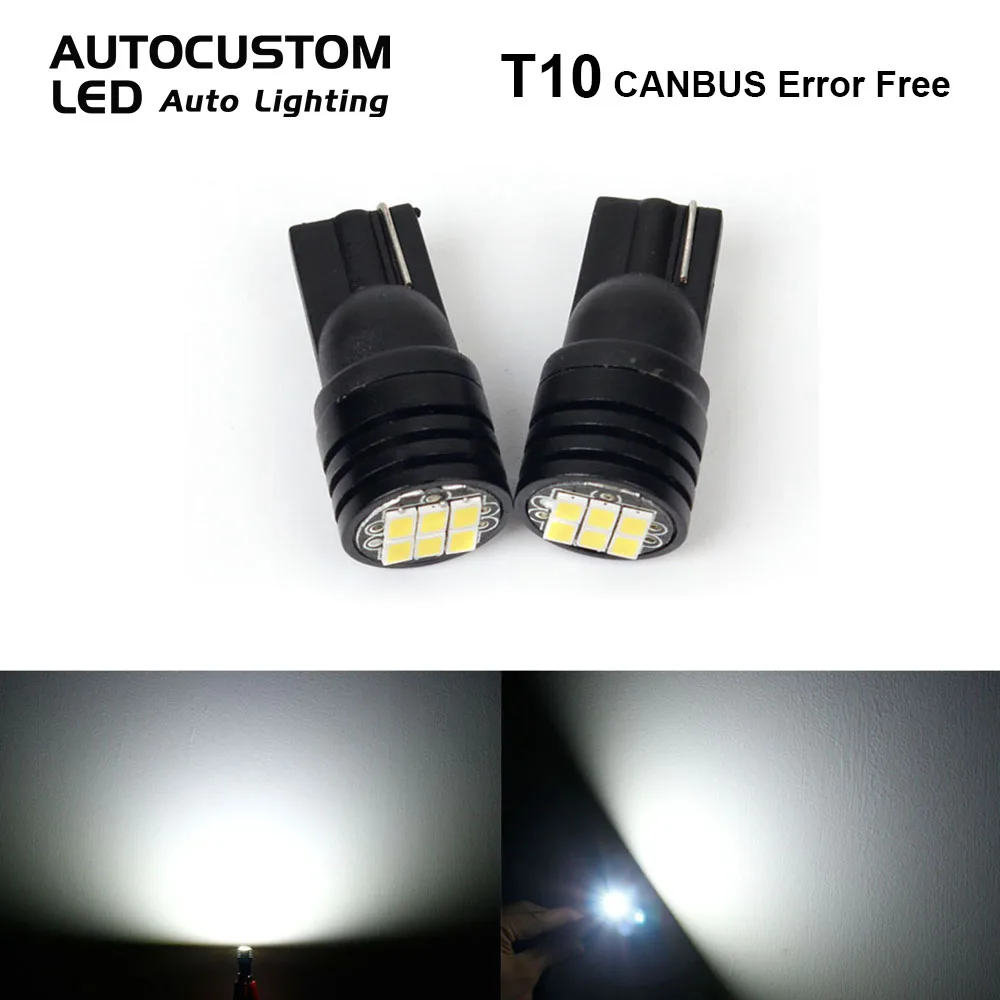 

10 шт. светодиодный упаковка, Автомобильные светодиодные лампы 194, 6000 К, 168, 2825, W5W, T10, с клиновидным цоколем 6-SMD 3020