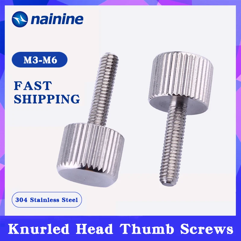 M5 M6 *8-30 304 SS Hand Thumb Screw High knurled Tighten Head twisted screw M5 M6 *8-30 304 SS Hand Thumb Screw High knurled Tighten Head twisted screw