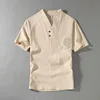 Men's Clothing Large Size Home Husband 2021 New Summer Suit Linen t-shirt Fashion Male Set Chinese Style 8XL 9XL plus Two Pieces 4