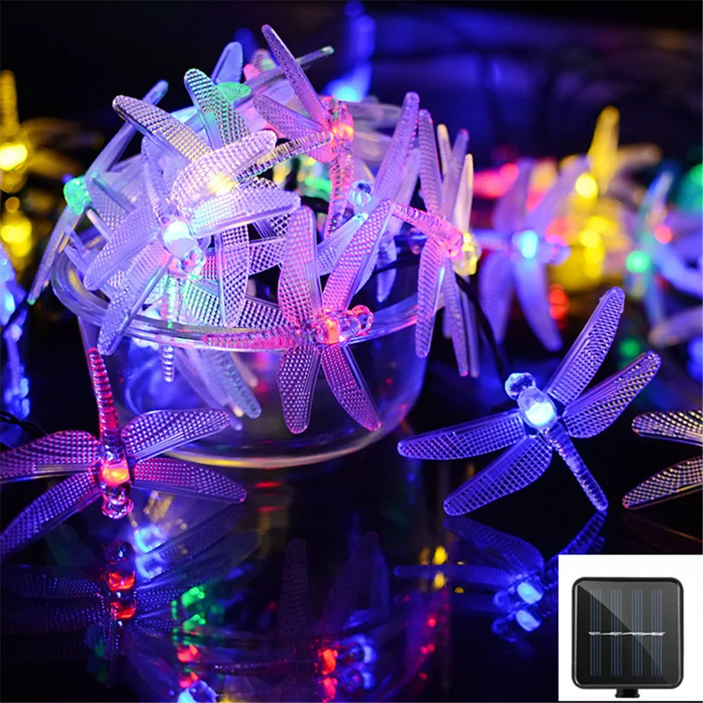 30 LED 6M Solar Christmas Light Dragonfly Fairy String Outdoor Waterproof For Festival Party Garden Room Patio Decor | Освещение