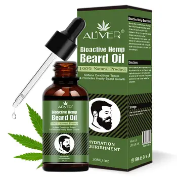 

Blue ZOO 30 Ml Men Beard Hemp Growth Oil Soften Hair Growth Nourishing Enhancer Beard Conditioner Gift For Men Beard Care