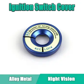 

Car Night Vision Metal Alloy Sticker Key Ring Hole Ignition Switch Protection Cover Car Interior Accessories Decoration Sticker
