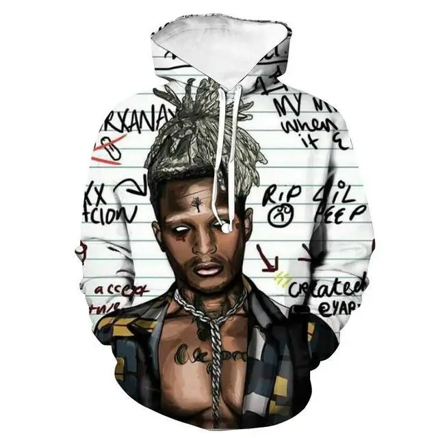 Love Cool Rapper XXXTentacion Мужская и женская уличная хип-хоп Lil Peep толстовка с капюшоном цифровой принт памятные толстовки - Цвет: 8