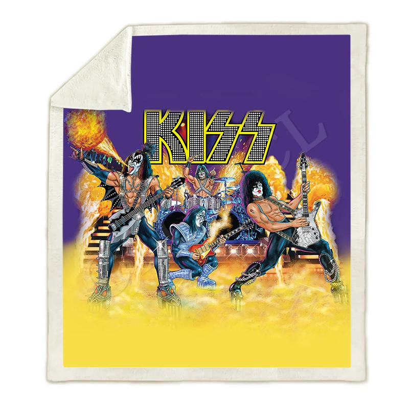 Модный диван для путешествий, молодежное постельное белье, плед s Rock Kiss Band, 3D принт, мультяшное одеяло s, покрывало для плюшевого одеяла, квилт для софы - Цвет: Blanket 24