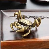 Solid Brass Crab Small Statue Ornaments Copper Handmade Antique Animal Miniature Figurines Office Desk Decorations Home Decor ► Photo 3/6