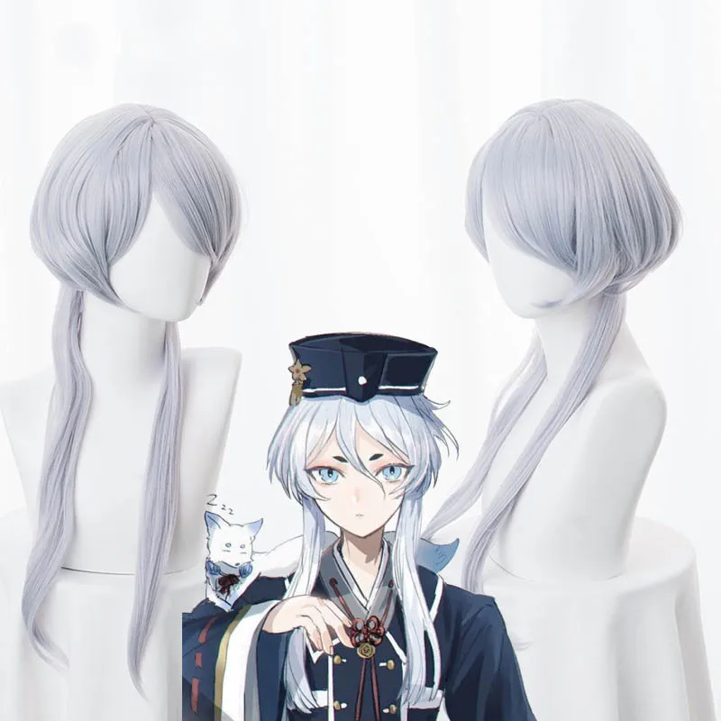 Morematch Touken Ranbu Online хакусан Ёсимицу серебристый парик Косплэй происхождения синтетические волосы, способный преодолевать Броды для взрослых Ролевая игра