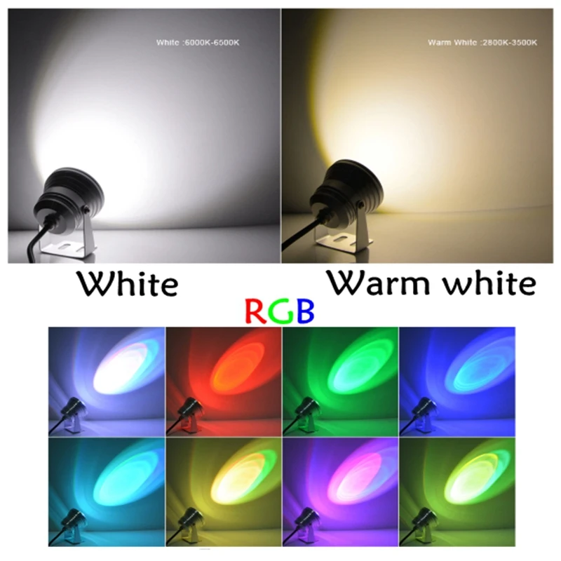 10 Вт 12 в подводный RGB светодиодный свет Водонепроницаемый IP65 фонтан бассейн лампа Lights16 изменение цвета+ ИК пульт дистанционного управления светодиодные точечные светильники