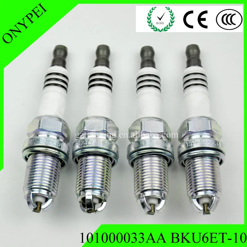 4х Свеча зажигания 101 000 033AA BKUR6ET10 для 100 90 A4 A6 Benz C230 Beetle Golf Jetta 101000033AA BKU6ET 10|plug|plug sparkplug