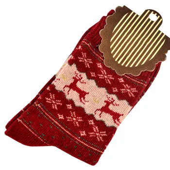 

Fashion New Autumn Winter Keep Warm Print Animal Women's Socks Middle Long Christmas Deer Pattern Quality Soft Sock
