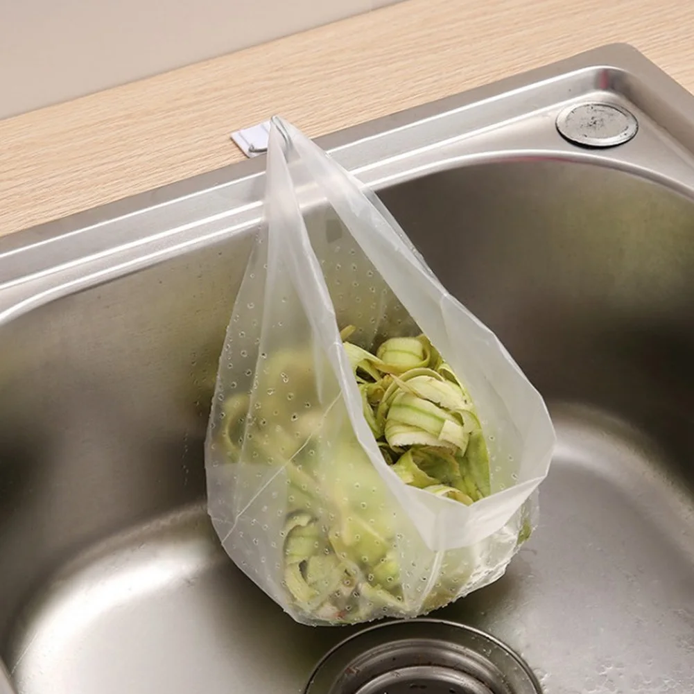 30pcs/pack Foldable Trash Filter Screen Home Garbage Bag Drain Hole Self Standing Kitchen Disposable Sink Strainer Mesh Pocket