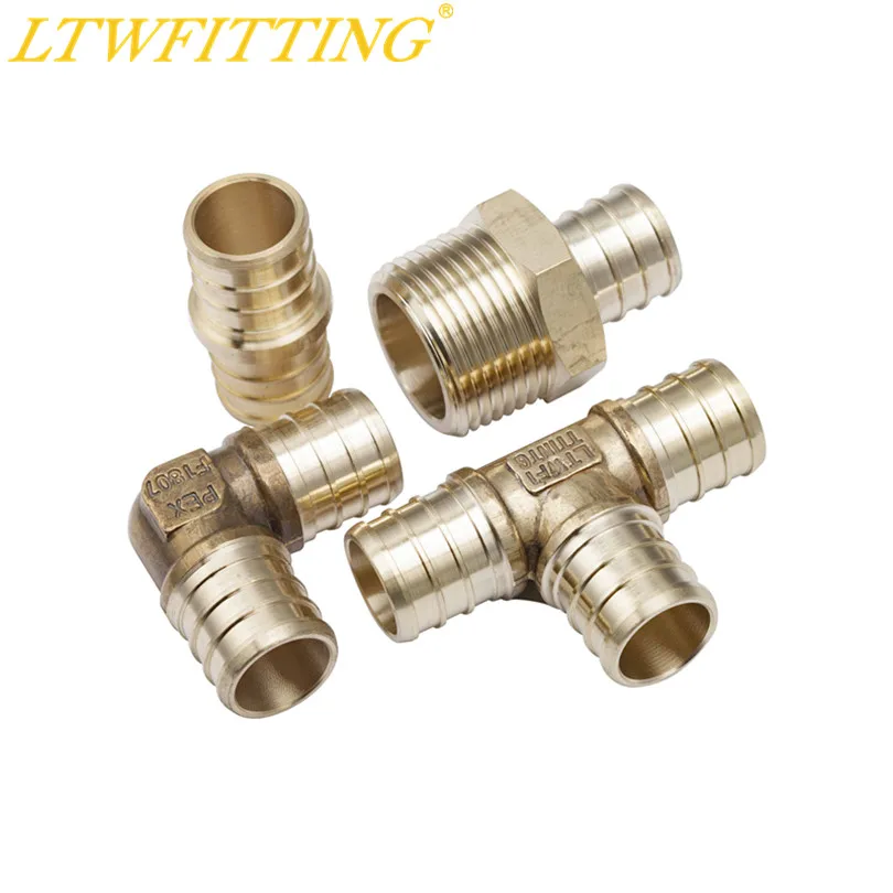 

LTWFITTING Value Pack Lead Free Brass 3/4" PEX Coupling, Elbow, 3/4" x 3/4" x 3/4" PEX Tee and 3/4" PEX x 3/4" Male NPT Adaptor