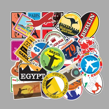 

500pcs Travel Map Graffiti Stickers Funny Educational Toys for Children Suitcase Mobile Phone Car Skateboard Stickers Waterproof