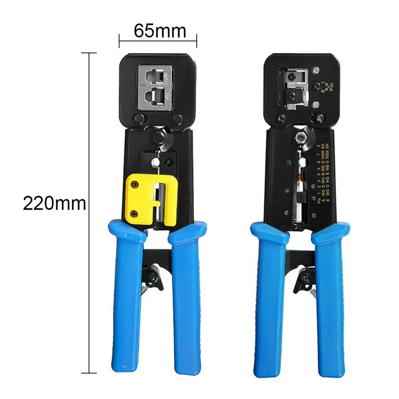 Rj45 Многофункциональный храповик EZ сквозное отверстие перфорация 8p6p двойного назначения кабельный зажим многофункциональный обжимной инструмент для кабелей резак
