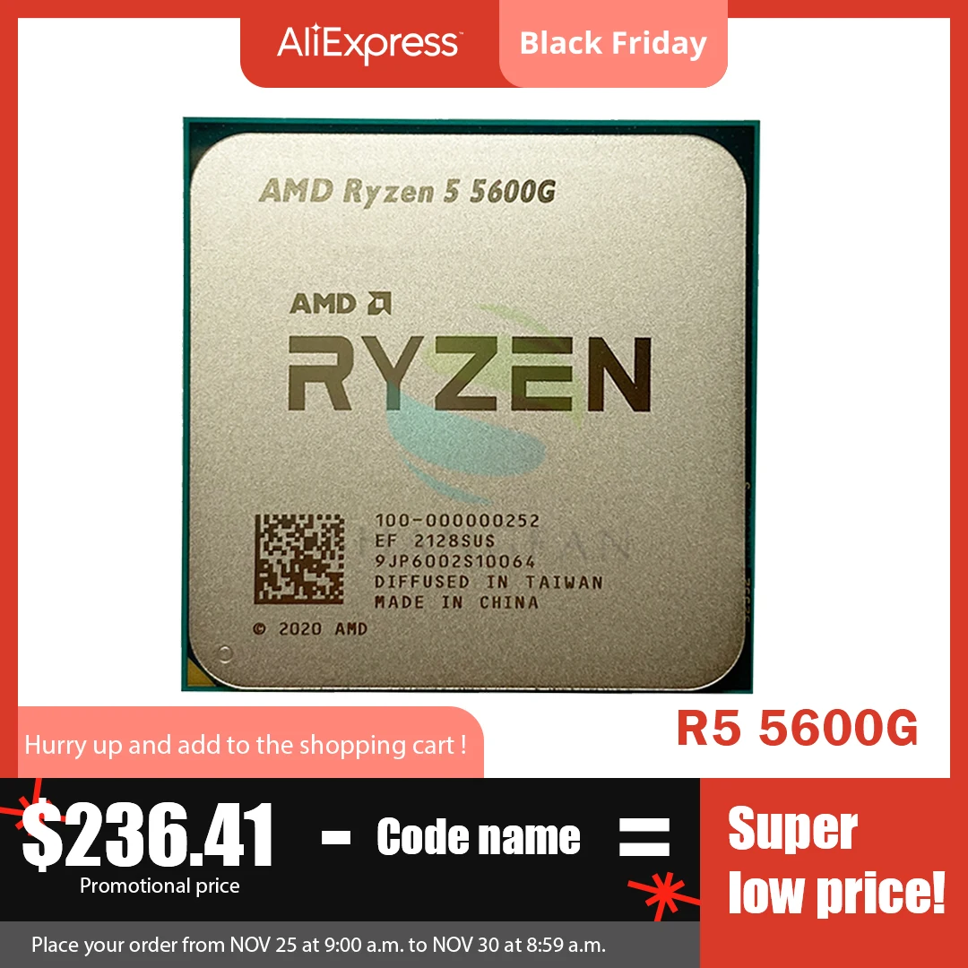 Процессор AMD Ryzen 5 5600G для ПК центральный процессор компьютера 6 ядер 12 нитей 65 Вт 5600