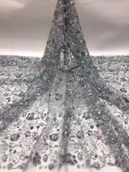 

French sequined tulle lace fabric 2020 high quality African lace fabric Nigeria mesh lace fabric XX37171