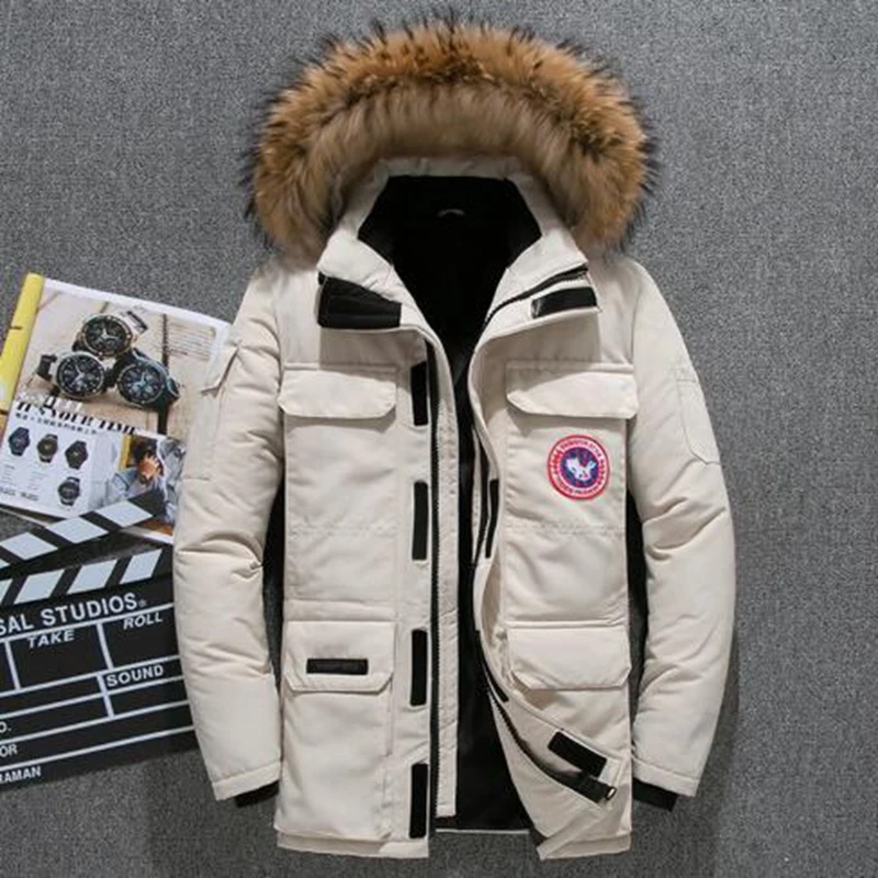 

High Quality -40Celsius Down Jacket Keep Warm Men's Winter Thick Snow Parka Overcoat Camouflage White Black Duck 2019New Fashion