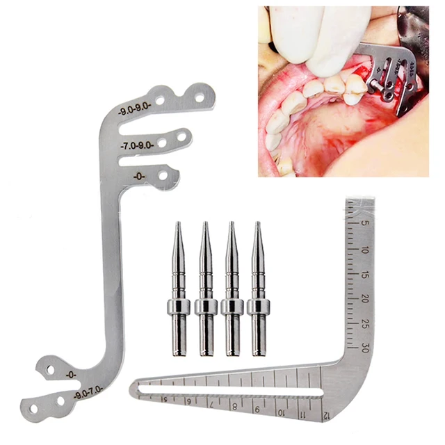 Dental Implant Guide Set Oral Planting Locator Positioning Guide Drilling Positioning Ruler Angle Ruler Implant Tools Dentist