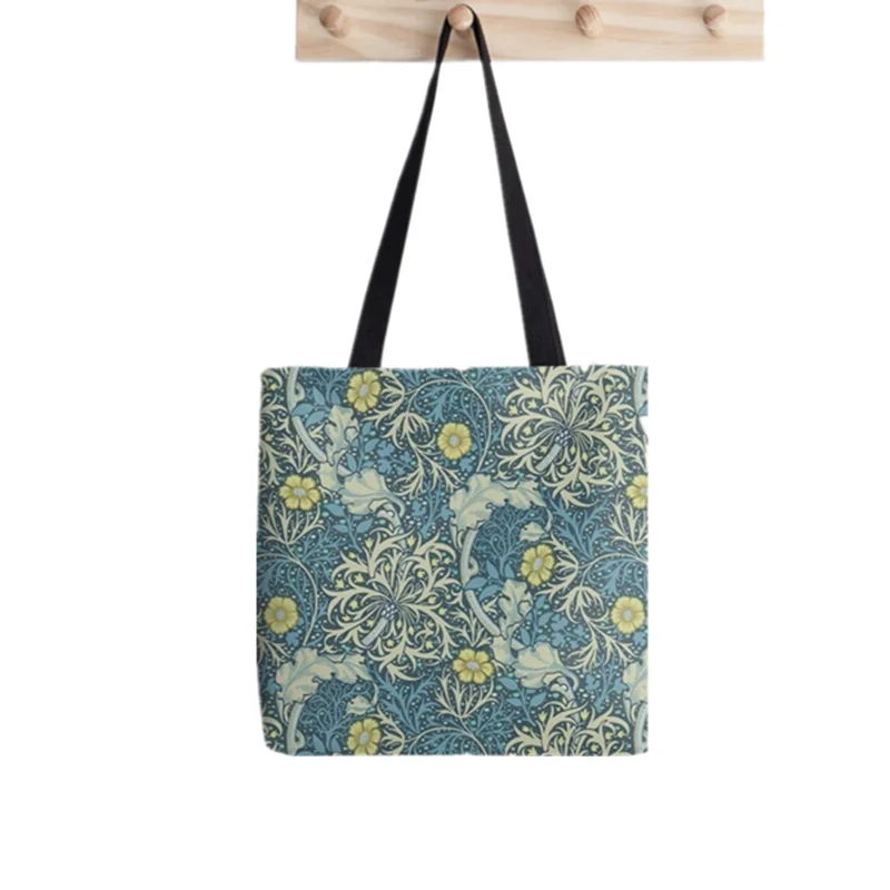 2021 Shopper William Morris Seaweed Printed Tote Bag women Harajuku shopper handbag girl Shoulder shopping bag Lady Canvas Bag