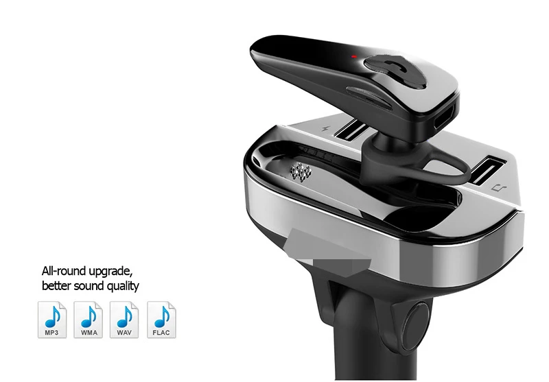V6 автомобильный беспроводной MP3-плеер, зарядное устройство для телефона, bluetooth-гарнитура, беспроводной звонок, usb зарядка, один ключ, ответ, 2 USB прикуривателя