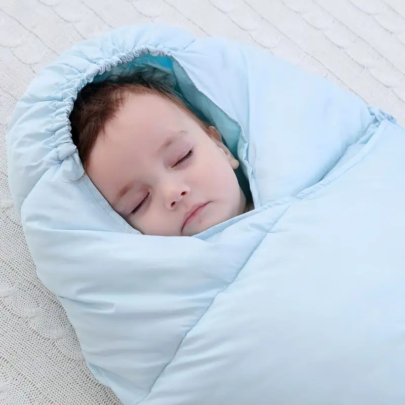Dual Zipper Baby Sleeping Bag with Thermometer Newborn Wrap Sleepsacks Envelope Swaddle