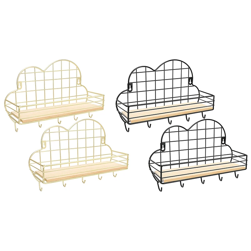 

Floating Shelves Wall Shelf Set of 2, with Metal Wire for Bedroom,Room