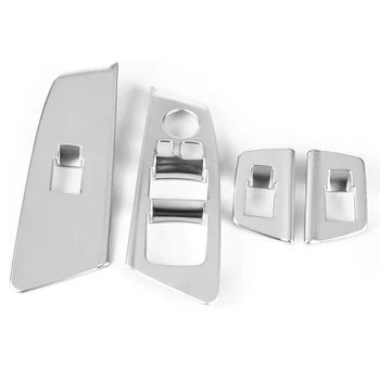 

4Pcs Car Window Switch Lift Button Frame Cover Trim for BMW 5 Series G30 2017-2018