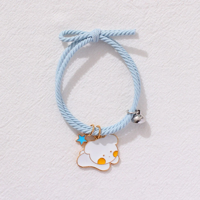 2pcs / Set Magnet Attracts Couple Bracelet Cute Cartoon Charm Jewelry Adjustable Elastic Rope Bracelets Lover Gift for Women Men