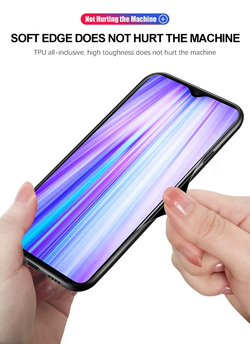 Чехол с градиентным закаленным стеклом для телефона Xiaomi Redmi Note 8 Pro чехол T 8A note8 t