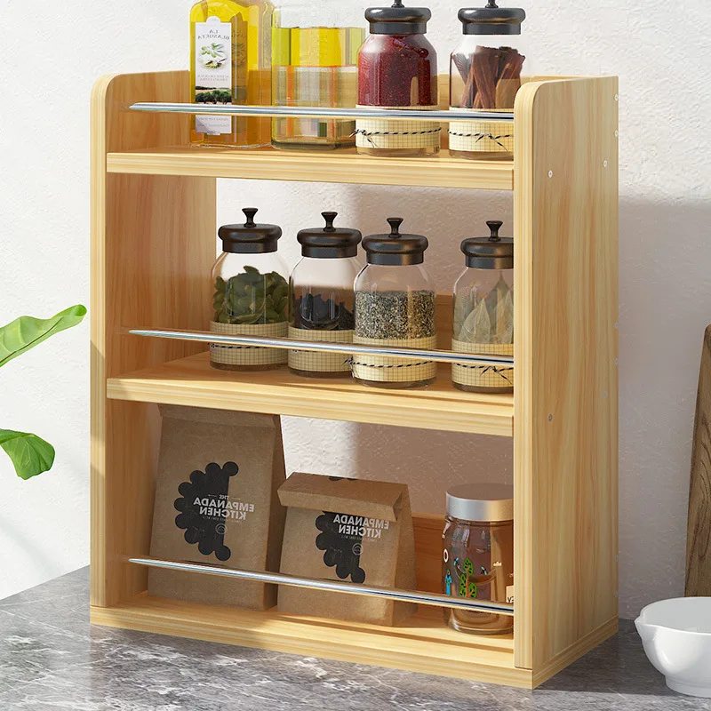 

Kitchen Shelves Household Simple Spices Shelf Hole Punched Storage Rack Multilayer Desktop Spice Rack