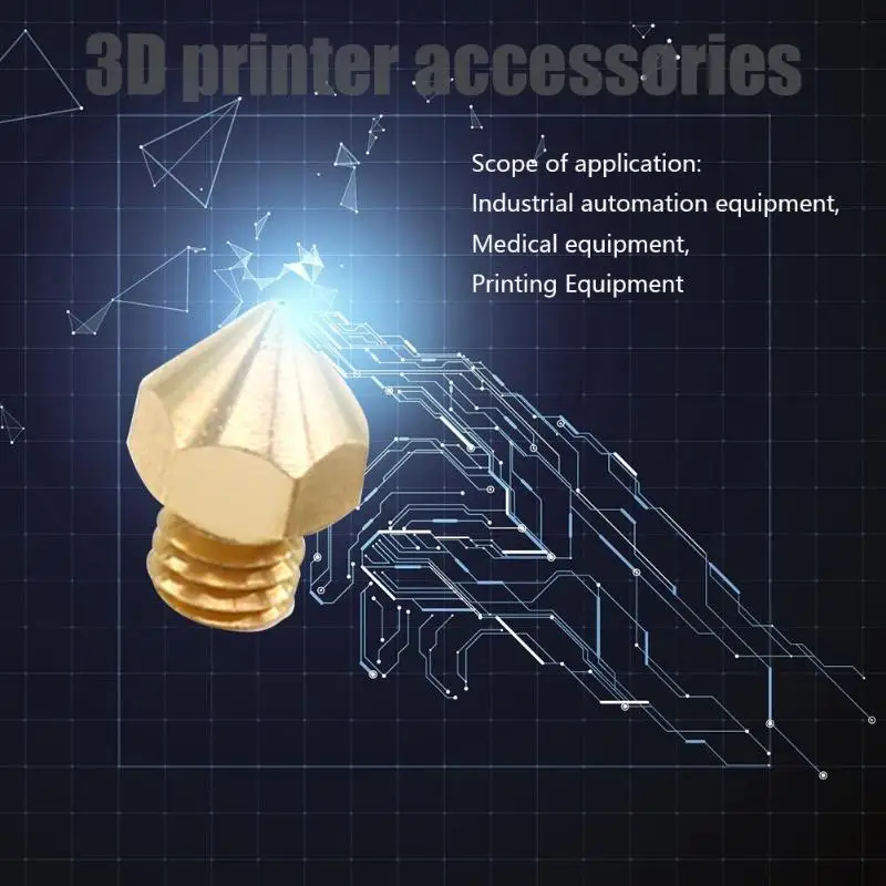 3D Printer Part 0.2/0.3/0.4/0.5/0.6mm Copper Extruder Threaded Brass Nozzle Multiple Sizes Filament Extruder Print Head Dropship